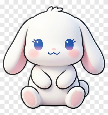 Cute Cartoon Rabbit Sitting PNG