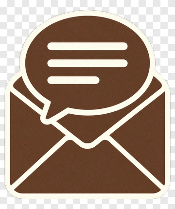 Brown Envelope With Speech Bubble PNG