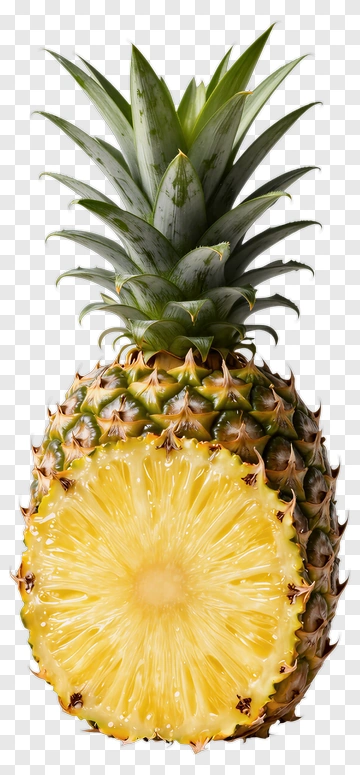 Fresh Pineapple With Half Cut PNG