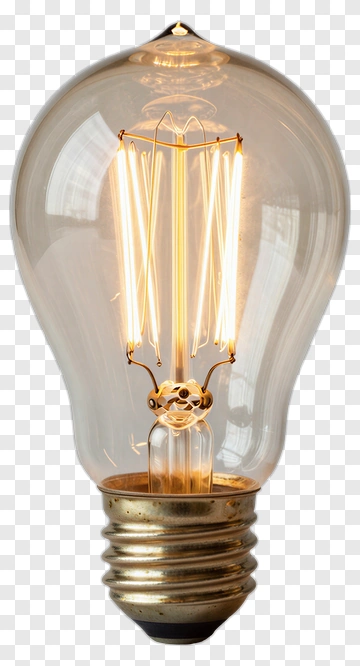 Edison Light Bulb With Filament PNG