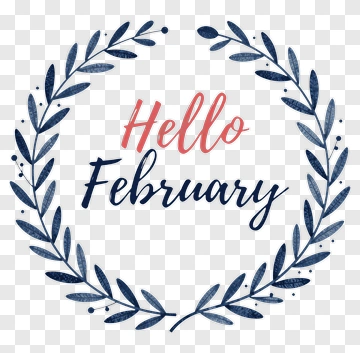 Hello February Wreath Design PNG
