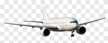 White Airplane In Flight PNG