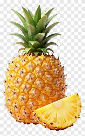 Whole Pineapple With Slice PNG
