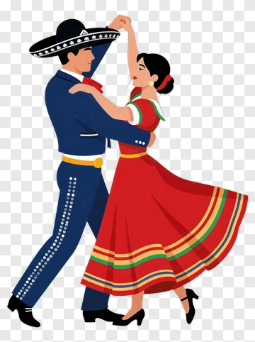 Traditional Mexican Dancers In Vibrant Attire PNG
