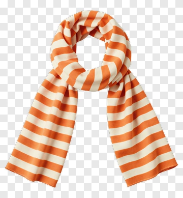 Orange And White Striped Scarf PNG