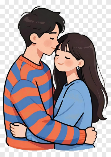 Couple Hugging And Kissing PNG