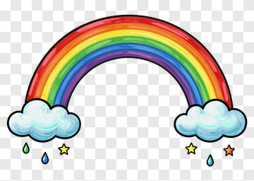 Rainbow Over Clouds PNG