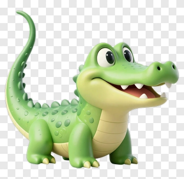 Cute Green Crocodile Toy PNG