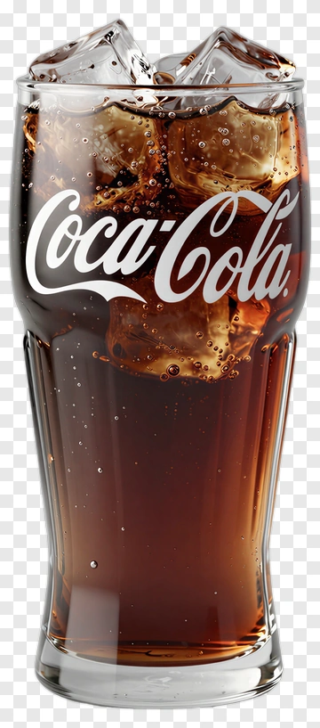 Coca-Cola In Glass With Ice PNG