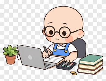 Child Studying At Desk PNG