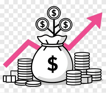 Money Bag With Coins And Growth Arrow PNG