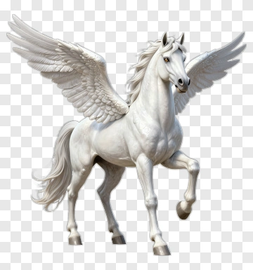 White Pegasus Statue PNG
