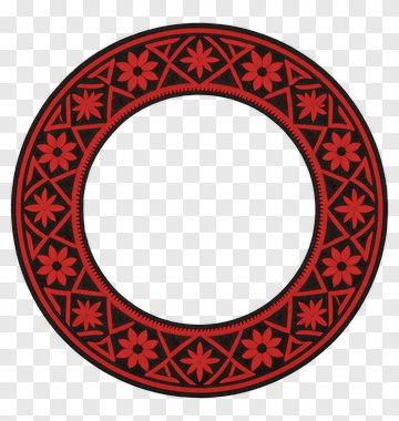 Red And Black Embroidered Ring PNG
