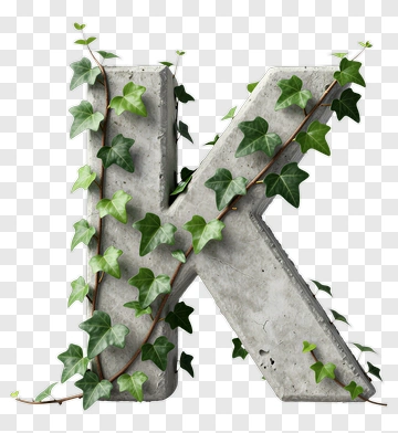 Concrete Letter K With Ivy PNG