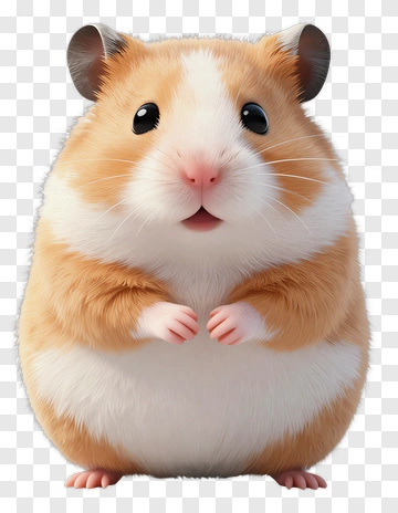 Cute Orange And White Hamster PNG