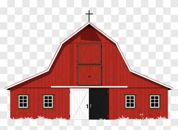 Red Barn With Cross PNG