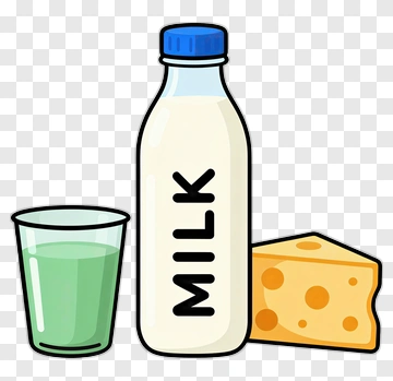Milk Bottle Glass And Cheese PNG