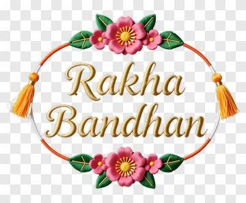 Raksha Bandhan Ornament With Flowers PNG