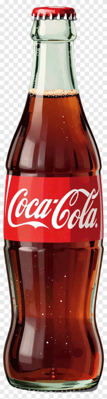 Coca-Cola Bottle With Red Label PNG