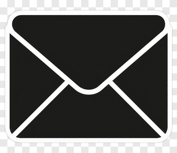 Black Envelope With White Outline PNG