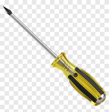 Yellow Screwdriver With Black Tip PNG