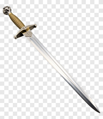 Silver And Gold Sword With Decorative Handle PNG