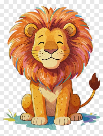 Cute Cartoon Lion PNG