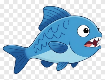 Blue Cartoon Fish PNG