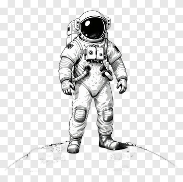 Astronaut Standing On Planet PNG