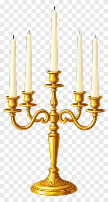 Gold Candelabrum With Candles PNG