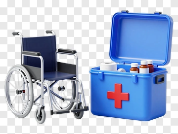 Wheelchair And First Aid Kit PNG
