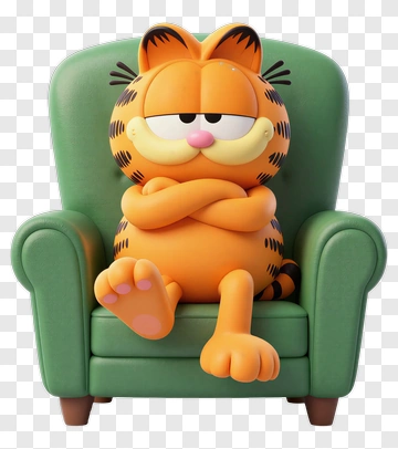 Garfield Sitting In Green Armchair PNG