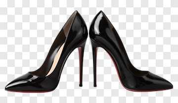 Black High Heels With Red Soles PNG