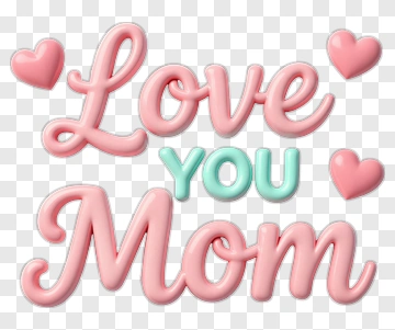 Love You Mom Message PNG