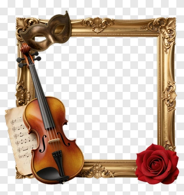 Violin Mask Rose Frame PNG