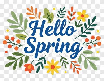 Hello Spring Greeting PNG