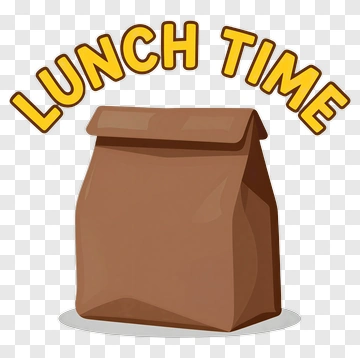 Lunch Bag With Lunch Time Text PNG
