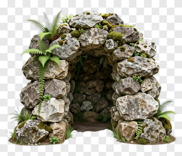Stone Arch With Ferns And Moss PNG