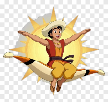 Aladdin Flying On Magic Carpet PNG