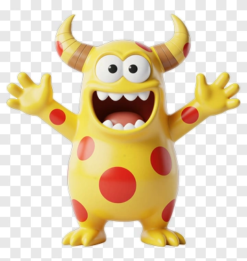 Yellow Spotted Monster Toy PNG