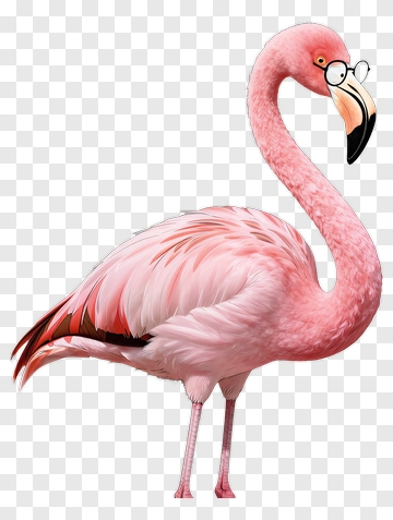 Pink Flamingo Wearing Glasses PNG