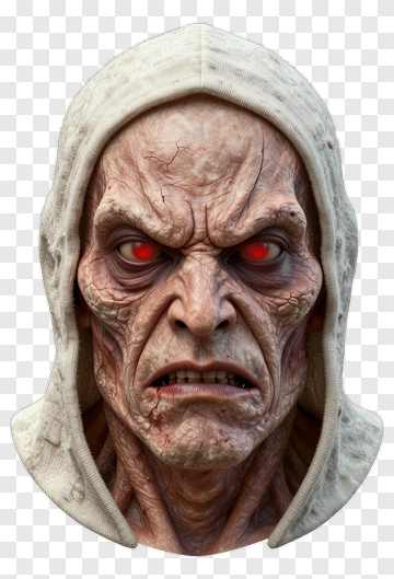 Hooded Monster Face PNG