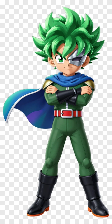 Green Hair Super Hero Anime Character PNG