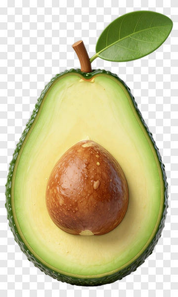 Fresh Avocado With Leaf PNG
