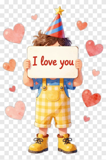 Child Holding Love Sign PNG