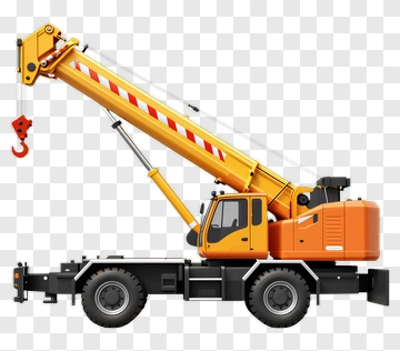 Yellow Construction Crane Truck PNG