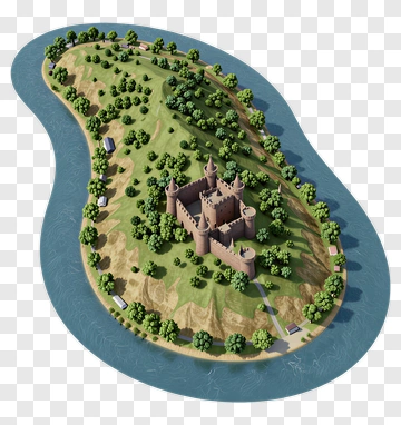 Castle On Island PNG