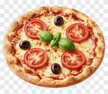 Margherita Pizza With Tomatoes And Basil PNG