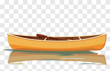 Orange Canoe With Oar PNG