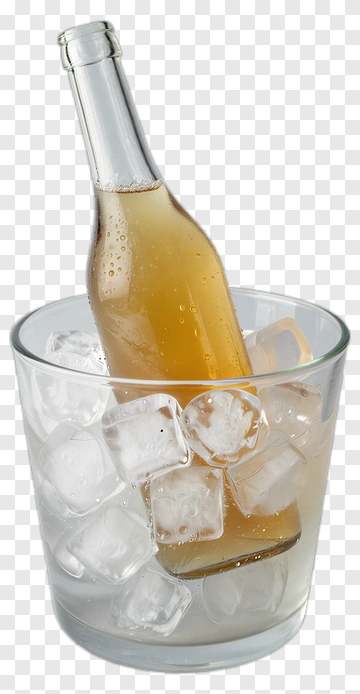 Chilled Bottle In Ice Bucket PNG